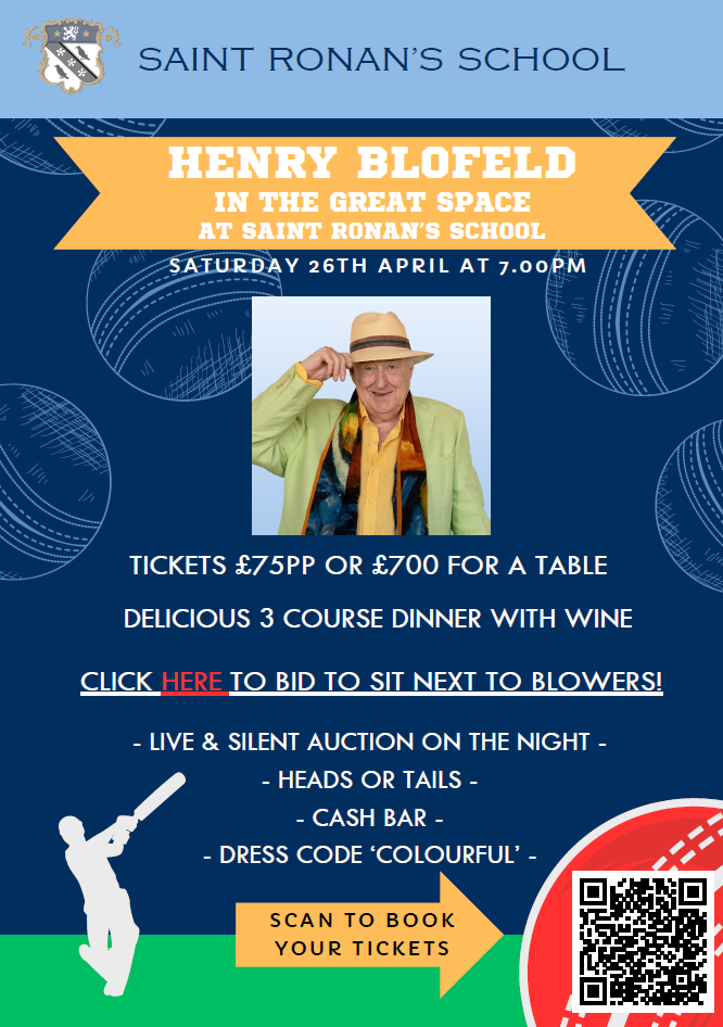 Henry Blofeld Cricket Meal at Saint Ronan's School